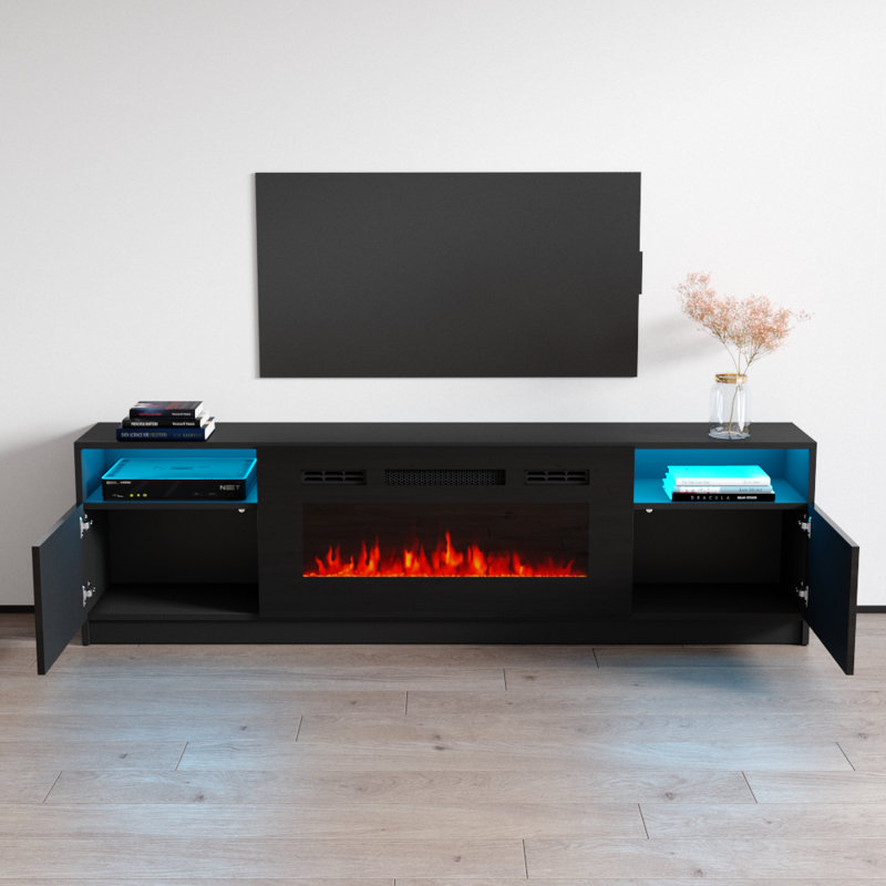 Orren Ellis Delaine TV Stand for TVs up to 90" with Fireplace Included